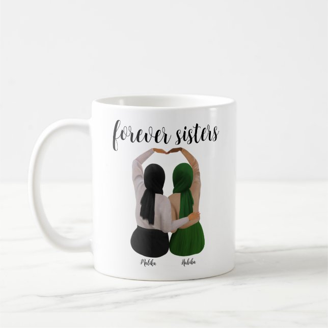 Forever Sisters Personlig Hijabi Gift Kaffemugg (Vänster)