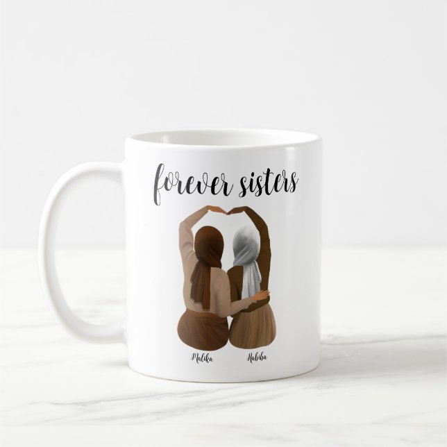 Forever Sisters Personlig Hijabi Gift Kaffemugg (Vänster)