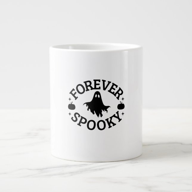 Forever Spooky Cute Ghost & Pumpkins Mug Jumbo Mugg (Framsidan)