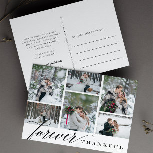 Forever Thankful Bröllop Photo Collage Tack Vykort