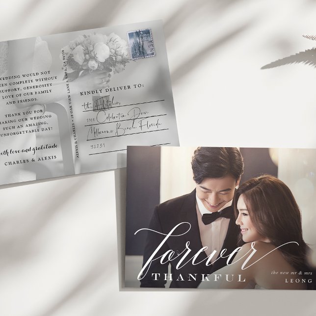 Forever Thankful Bröllop Photo Tack Vykort (Skapare uppladdad)