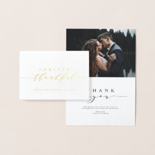 Forever Thankful Bröllop Tack Photo Folierat Kort