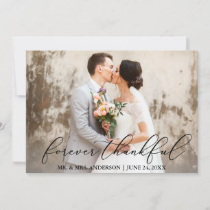 Forever Thankful Elegant Calligraphy Bröllop Tack Kort