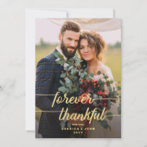 Forever Thankful Guld Calligraphy 2 Photo Bröllop