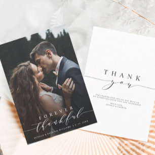 Forever Thankful Wedding Thank You Photo Card Tack Kort