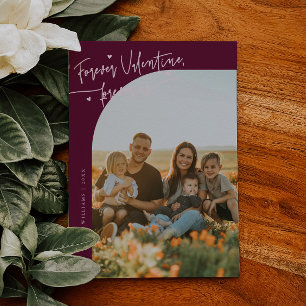 Forever Us Script Cranberry Valentine Foto Julkort