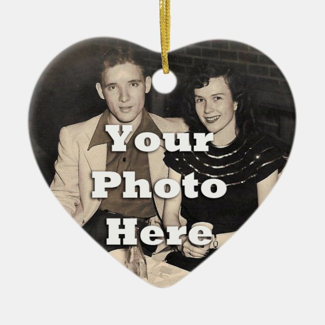 Forever Valentiness Couple Personlig Julgransprydnad Keramik (Framsidan)