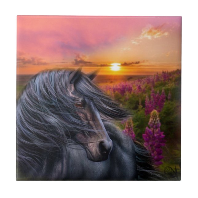 Forever Vild Black Horse Kakelplatta (Framsidan)