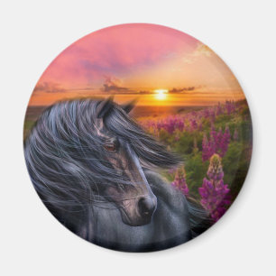 Forever Vild Black Horse Magnet