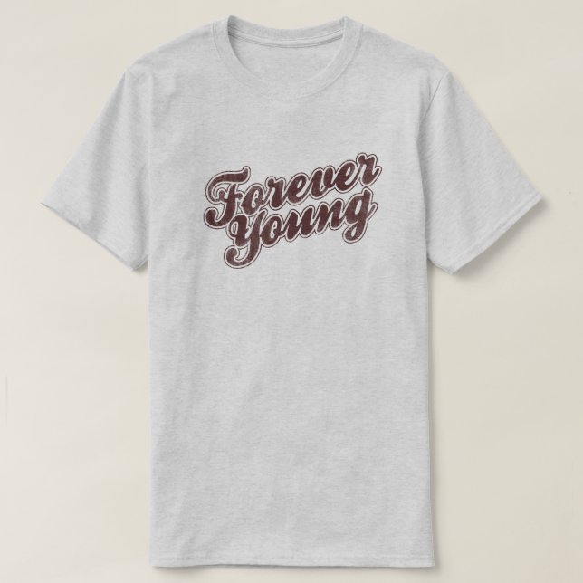 Forever Young Retro 80s Graphic Pop Culture Tee (Design framsida)