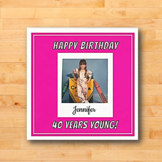 Forever Young Vintage Photo Birthday Pappersservett
