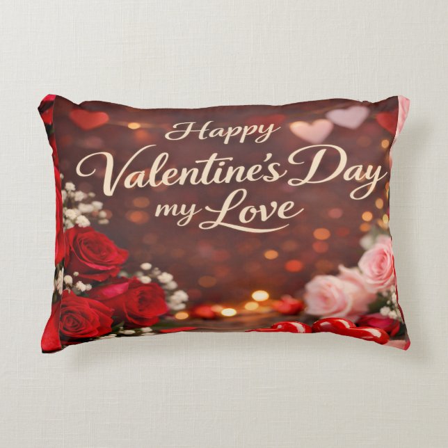 'Forever Your Valentine' Accent Pillow Prydnadskudde (Framsidan)
