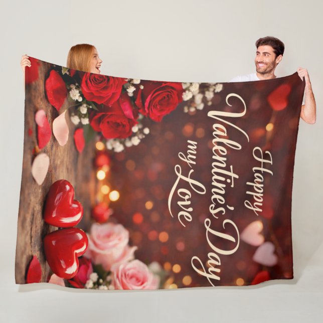 'Forever Your Valentine' Flanellfilt Fleecefilt (På plats)