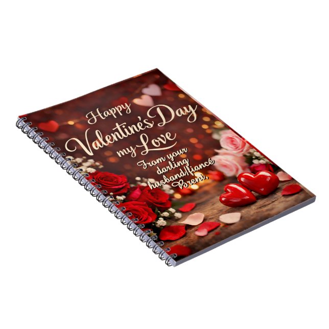 'Forever Your Valentine' Spiral Photo Notebook Anteckningsbok (Högra Sidan)