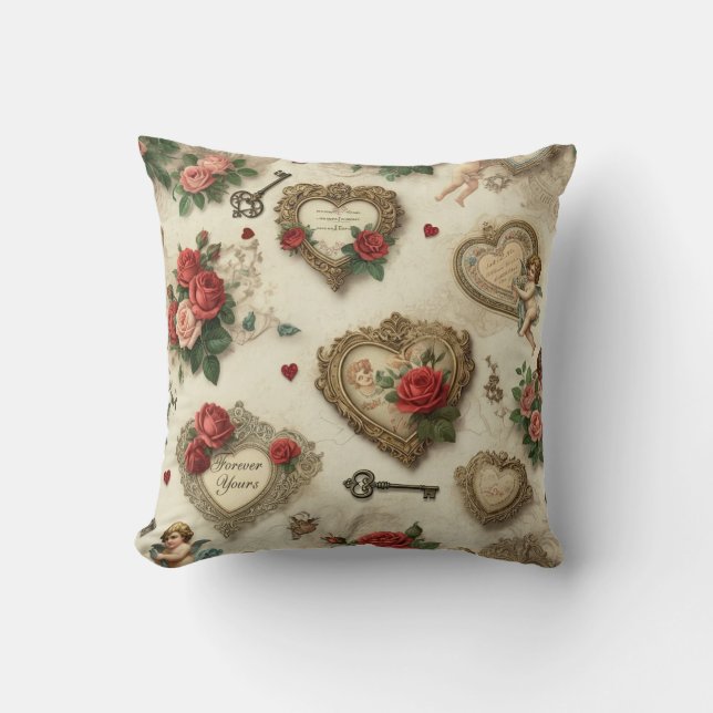 "Forever Yours" Vintage Dekorativ kudde (Framsida)