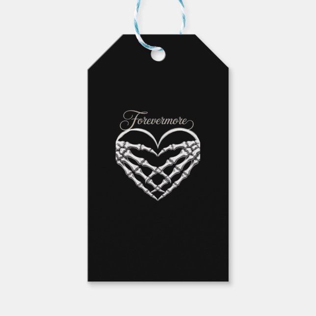Forevermore Skeleton Händer Heart Gothic Romantik Presentetikett (Framsidan)