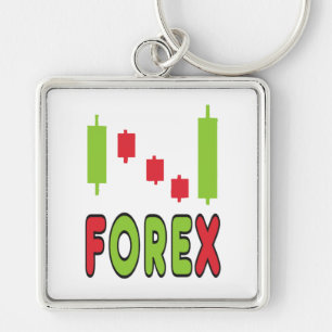 Forex FX-handel Fyrkantig Silverfärgad Nyckelring