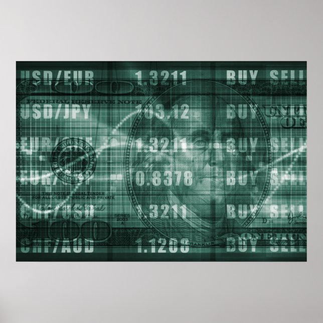Forex Trading Online och US Dollar Graph Poster (Framsidan)