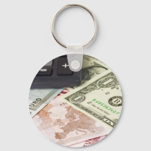Forex - US- och Eurovaluta parar med räknemaskine Nyckelring
