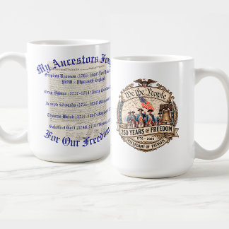 Förfäder till amerikanska patrioter från revolutio kaffemugg