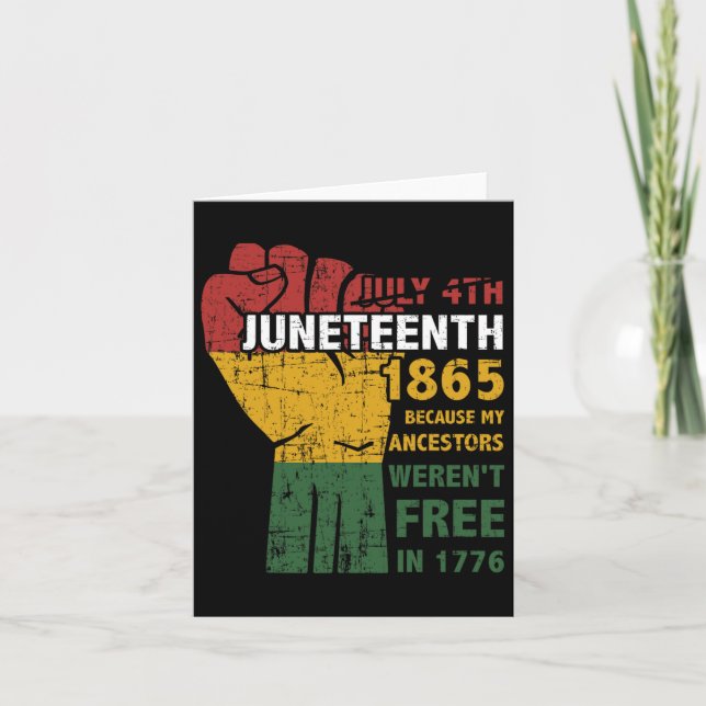 Förfäder Var Inte Fria 1865 4:e Juli  Kort (Framsida)