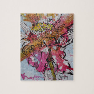 Förfallande Zinnia 001 / Konstnär Larry Lerew Pussel