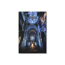 Förfallen kyrka glasmålning Projektion Glöd