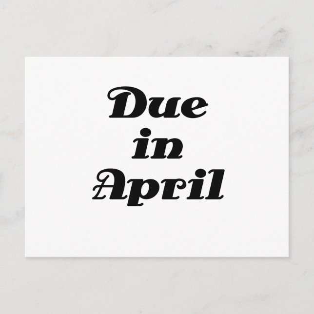 Förfaller i april meddelande vykort (Framsida)