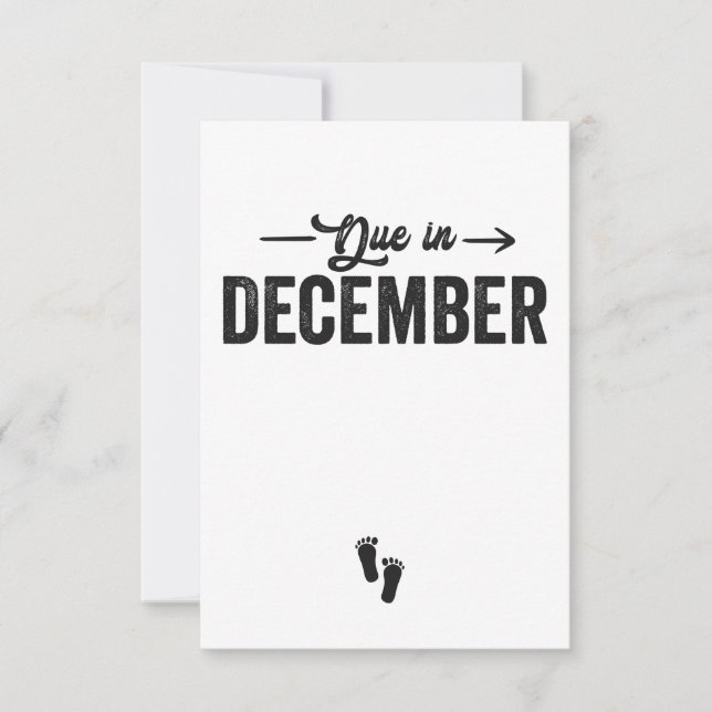 Förfaller i december Baby Gravid Gift Tack Kort (Framsida)