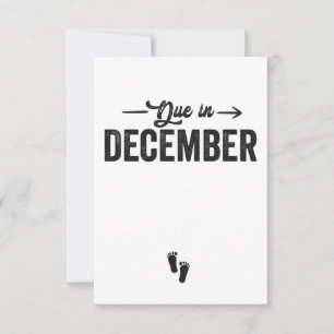 Förfaller i december Baby Gravid Gift Tack Kort