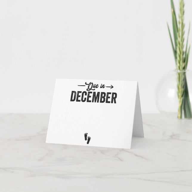 Förfaller i december Baby Gravid Gift Tack Kort (Framsida)