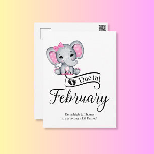 Förfaller i februari Little Peanut Flicka Elephant Vykort
