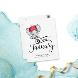 Förfaller i januari Lilla Peanut Baby Elephant Vykort