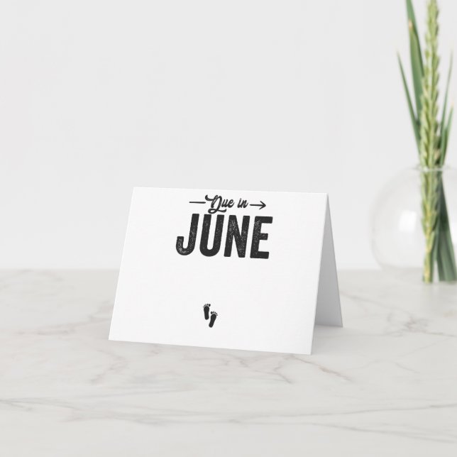 Förfaller i juni Baby Gravid Gift Tack Kort (Framsida)
