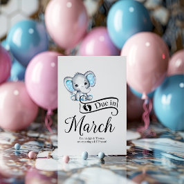 Förfaller i mars Lilla Peanut Pojke Elephant Vykort