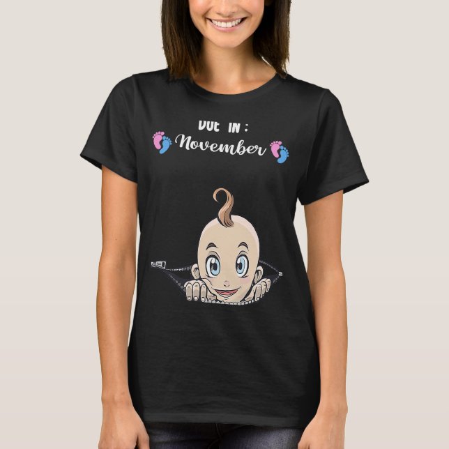 Förfaller i november gravid t shirt (Framsida)