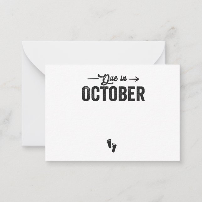 Förfaller i oktober Baby Gravid Gift Anteckningskort (Framsida)