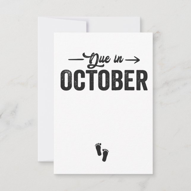 Förfaller i oktober Baby Gravid Gift Tack Kort (Framsida)