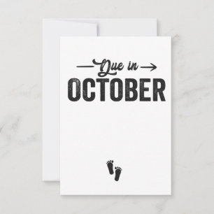 Förfaller i oktober Baby Gravid Gift Tack Kort