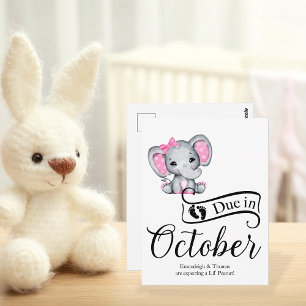 Förfaller i oktober Little Peanut Flicka Elephant Vykort