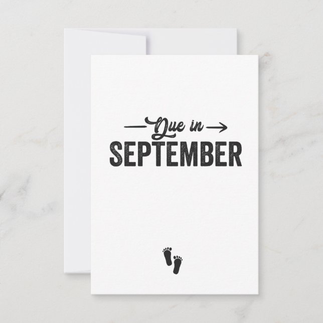 Förfaller i september Gravid Gift Tack Kort (Framsida)