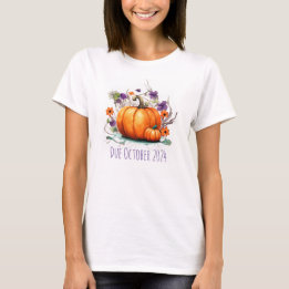 Förfallodatum för Halloween-Gravid-meddelande T Shirt