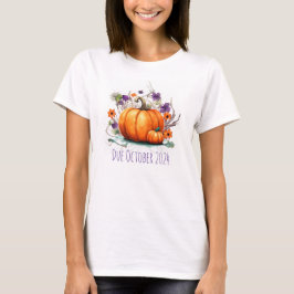 Förfallodatum för Halloween-Gravid-meddelande T Shirt