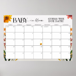 Förfallodatumet för den nedtryckta Wildblomsterbab Poster