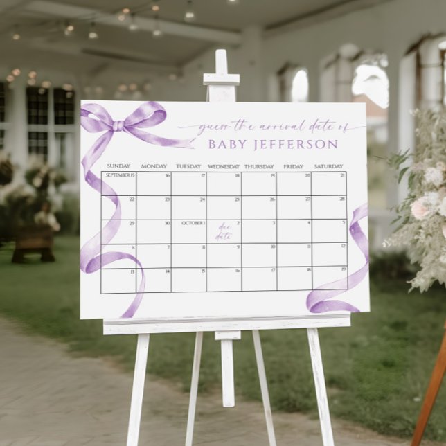 Förfallodatumkalender för babyskor i Lavender Poster (Skapare uppladdad)