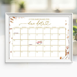 Förfallodatumkalender för flickskolbarn poster