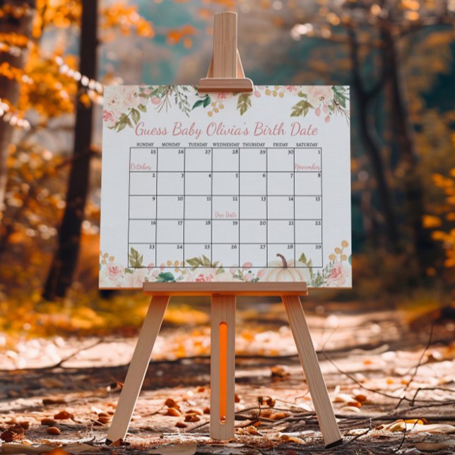 Förfallodatumkalender för höstpumpa - babydusch poster (Skapare uppladdad)