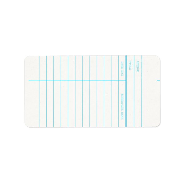 Förfallokort för förfallodatum för Retro Bibliotek Adressetikett (Framsidan)