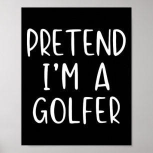 Förfalskad golfarkostym Halloween Enkel Rolig Golf Poster