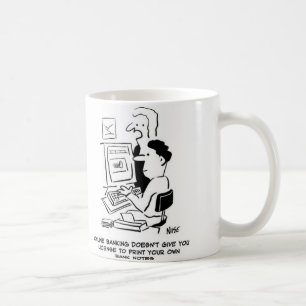 Förfalskare skriver ut egna sedlar online kaffemugg